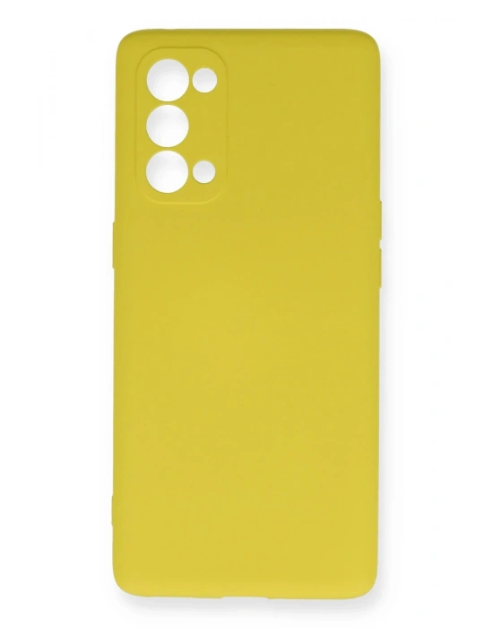 Newface Oppo Reno 5 Kılıf Nano içi Kadife Silikon - Sarı