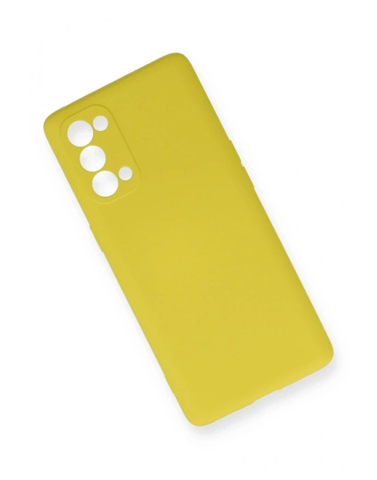 Newface Oppo Reno 5 Kılıf Nano içi Kadife Silikon - Sarı