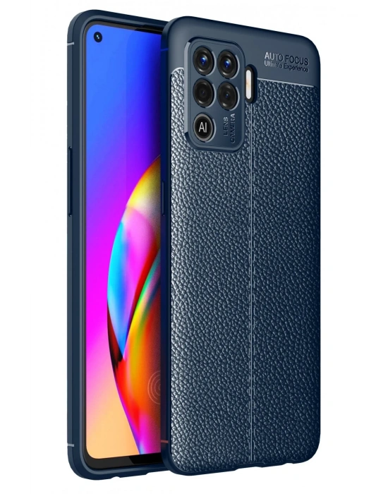 Newface Oppo Reno 5 Lite Kılıf Auto Focus Kapak - Lacivert