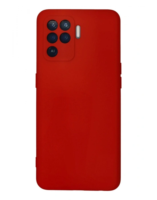 Newface Oppo Reno 5 Lite Kılıf Nano içi Kadife Silikon - Kırmızı