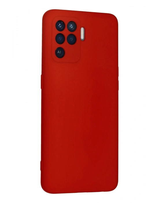 Newface Oppo Reno 5 Lite Kılıf Nano içi Kadife Silikon - Kırmızı