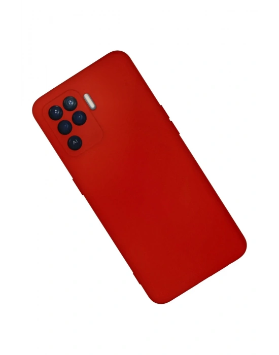 Newface Oppo Reno 5 Lite Kılıf Nano içi Kadife Silikon - Kırmızı