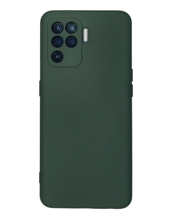Newface Oppo Reno 5 Lite Kılıf Nano içi Kadife Silikon - Koyu Yeşil