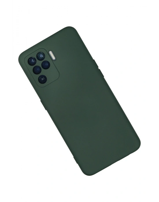 Newface Oppo Reno 5 Lite Kılıf Nano içi Kadife Silikon - Koyu Yeşil