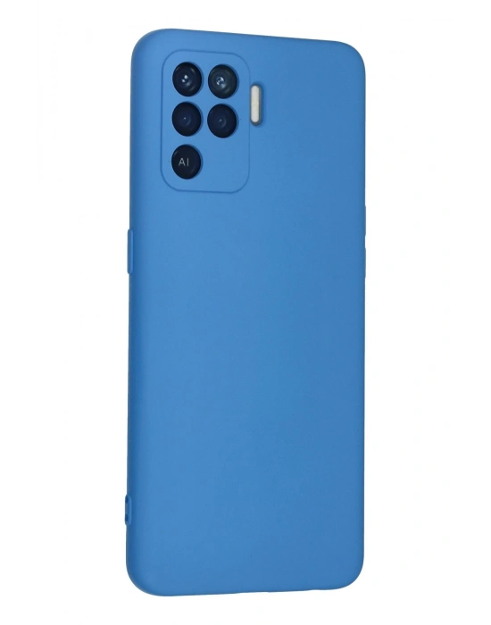 Newface Oppo Reno 5 Lite Kılıf Nano içi Kadife Silikon - Mavi
