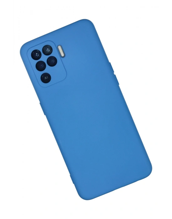 Newface Oppo Reno 5 Lite Kılıf Nano içi Kadife Silikon - Mavi