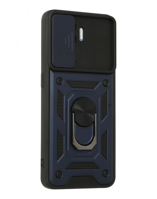 Newface Oppo Reno 5 Lite Kılıf Pars Lens Yüzüklü Silikon - Lacivert