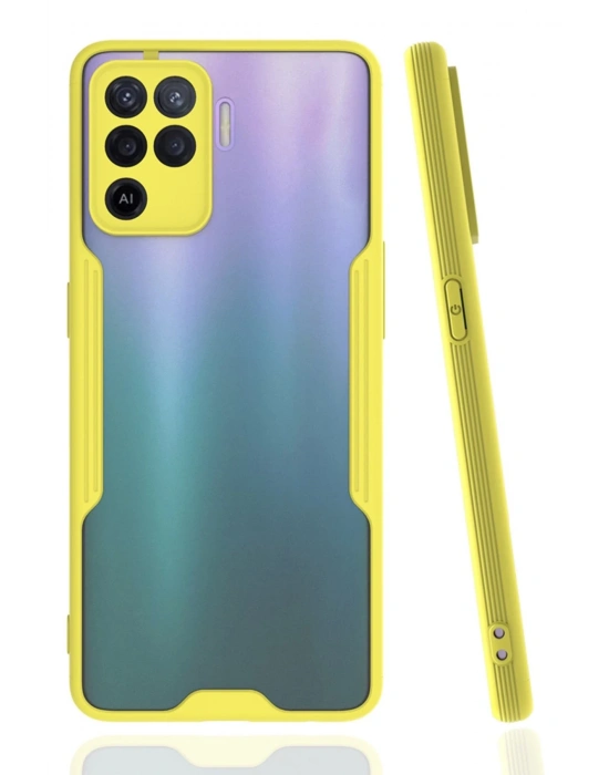 Newface Oppo Reno 5 Lite Kılıf Platin Silikon - Sarı
