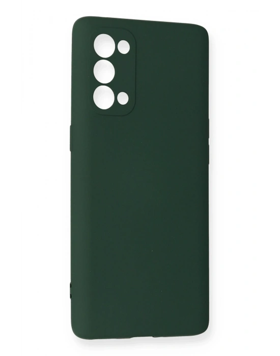 Newface Oppo Reno 5 Pro Kılıf Nano içi Kadife Silikon - Koyu Yeşil
