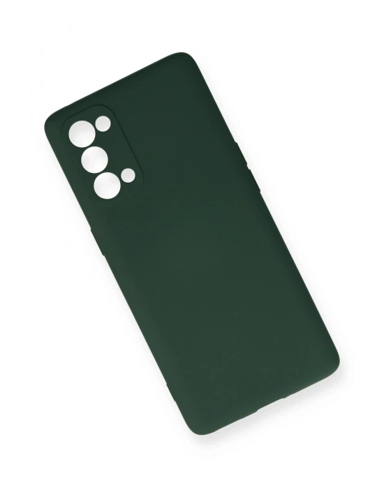 Newface Oppo Reno 5 Pro Kılıf Nano içi Kadife Silikon - Koyu Yeşil