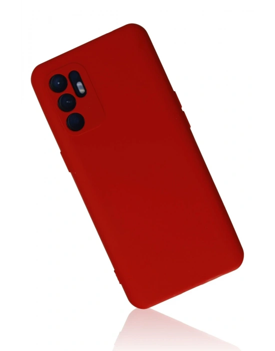 Newface Oppo Reno 6 Kılıf Nano içi Kadife Silikon - Kırmızı