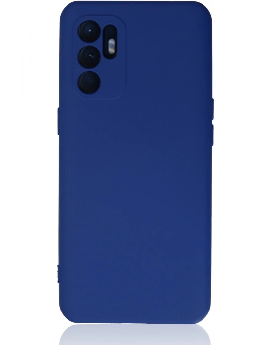Newface Oppo Reno 6 Kılıf Nano içi Kadife Silikon - Mavi