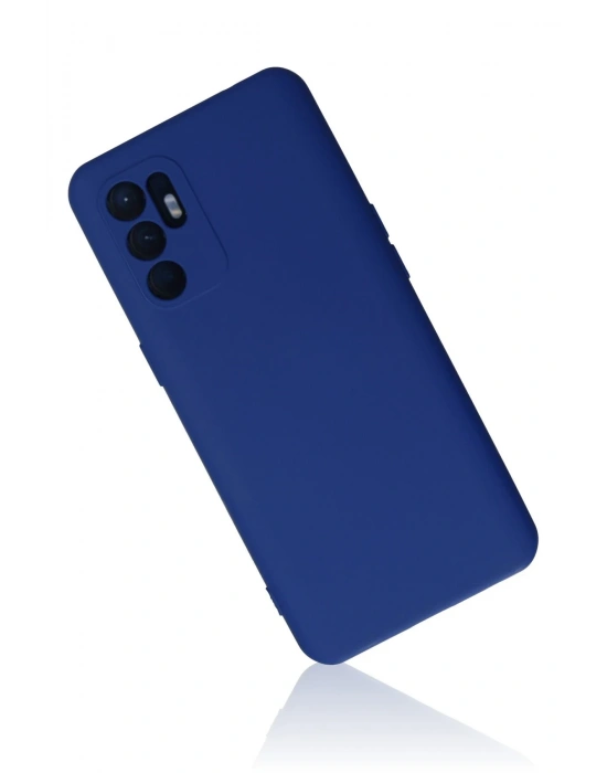 Newface Oppo Reno 6 Kılıf Nano içi Kadife Silikon - Mavi