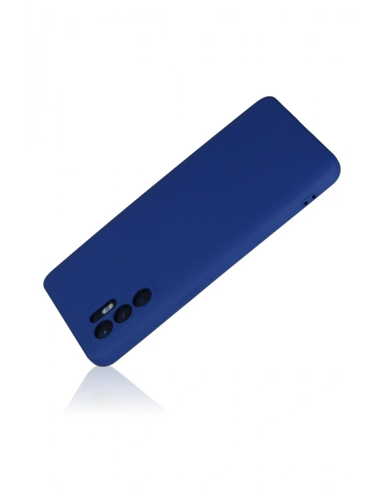 Newface Oppo Reno 6 Kılıf Nano içi Kadife Silikon - Mavi