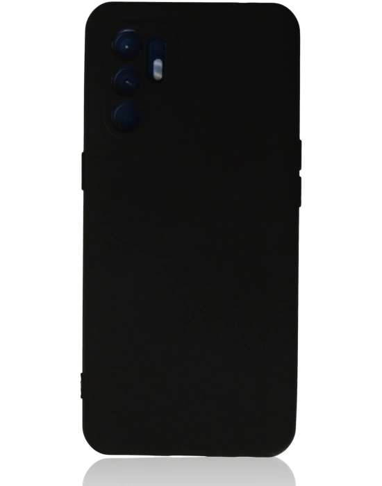 Newface Oppo Reno 6 Kılıf Nano içi Kadife Silikon - Siyah