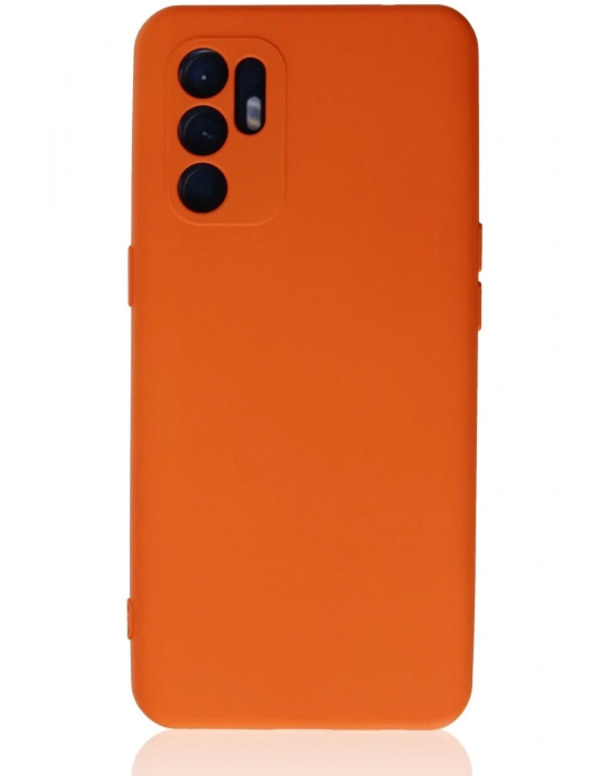 Newface Oppo Reno 6 Kılıf Nano içi Kadife Silikon - Turuncu