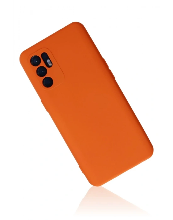 Newface Oppo Reno 6 Kılıf Nano içi Kadife Silikon - Turuncu