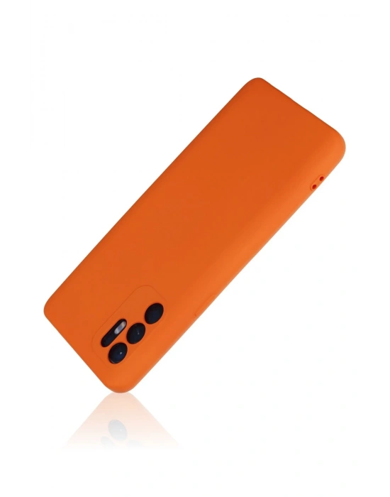 Newface Oppo Reno 6 Kılıf Nano içi Kadife Silikon - Turuncu