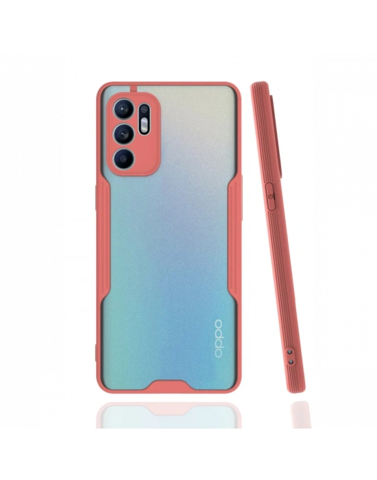 Newface Oppo Reno 6 Kılıf Platin Silikon - Pembe