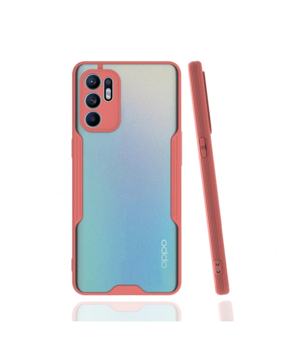 Newface Oppo Reno 6 Kılıf Platin Silikon - Pembe