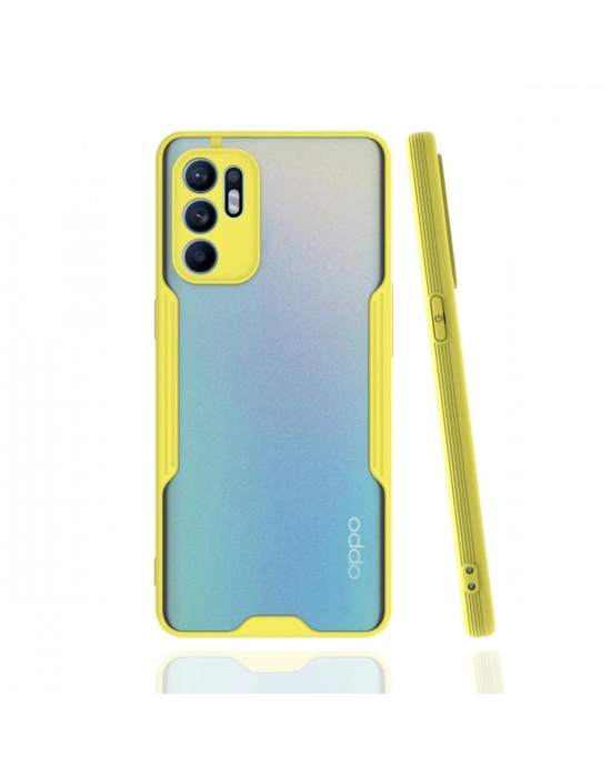 Newface Oppo Reno 6 Kılıf Platin Silikon - Sarı