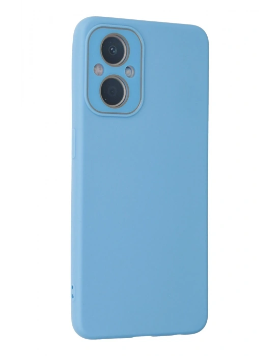 Newface Oppo Reno 7 Lite Kılıf Lansman Glass Kapak - Mavi