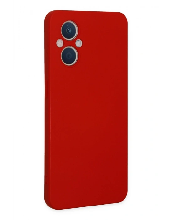 Newface Oppo Reno 7 Lite Kılıf Nano içi Kadife Silikon - Kırmızı