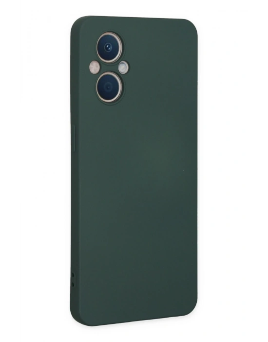 Newface Oppo Reno 7 Lite Kılıf Nano içi Kadife Silikon - Koyu Yeşil