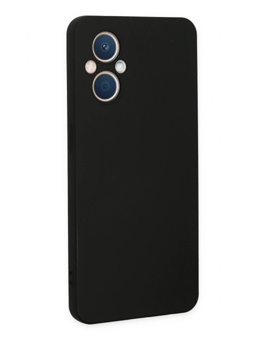 Newface Oppo Reno 7 Lite Kılıf Nano içi Kadife Silikon - Siyah
