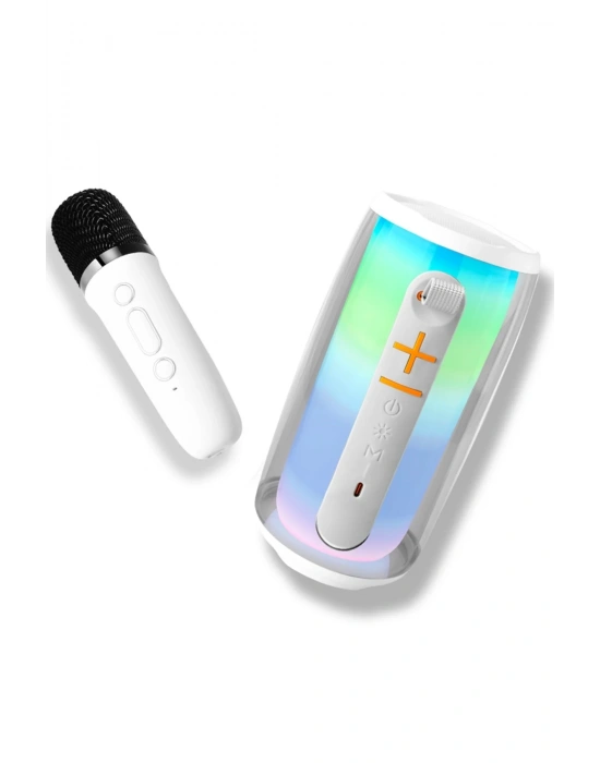 Newface Pluse 6 Mikrofonlu RGB Kablosuz Hoparlör - Beyaz