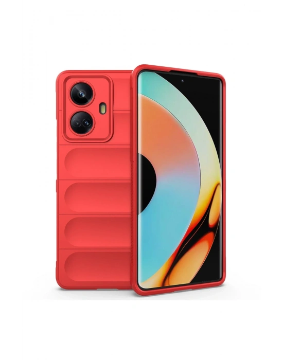 Newface Realme 10 Pro 5G Kılıf Optimum Silikon - Kırmızı
