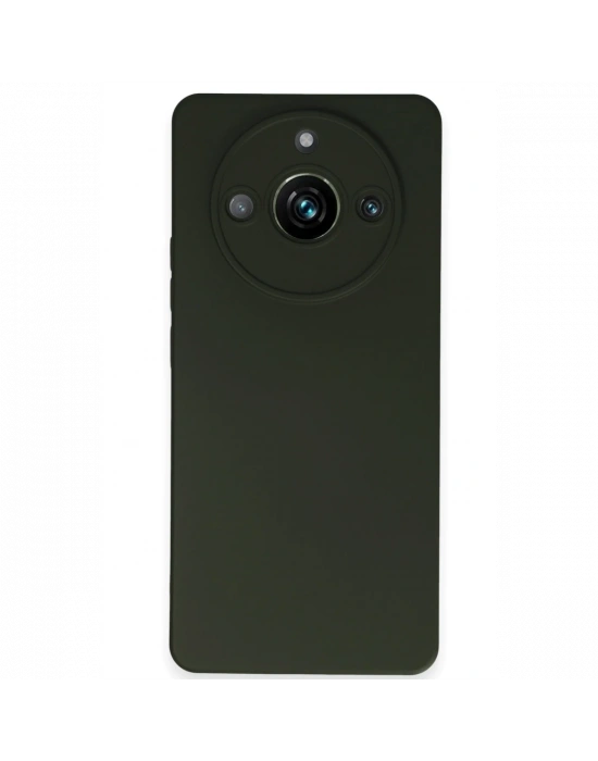 Newface Realme 11 Pro Kılıf Nano içi Kadife Silikon - Koyu Yeşil