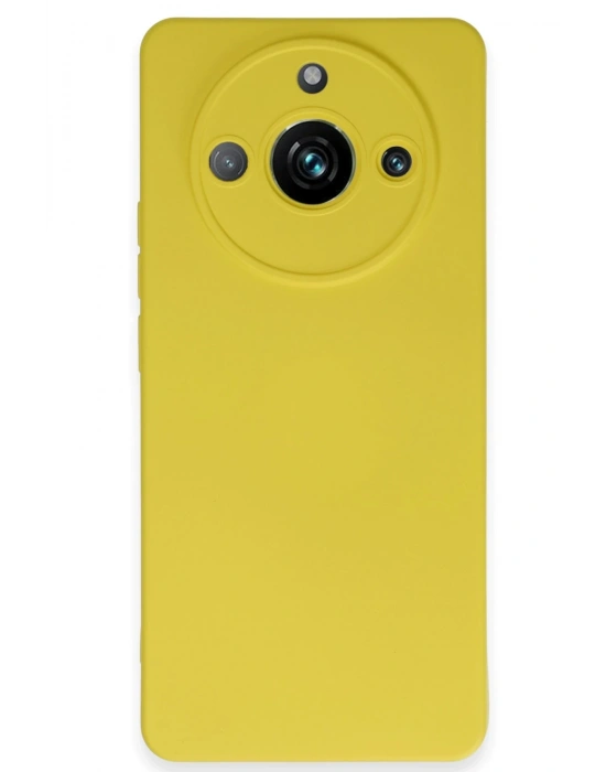 Newface Realme 11 Pro Kılıf Nano içi Kadife Silikon - Sarı