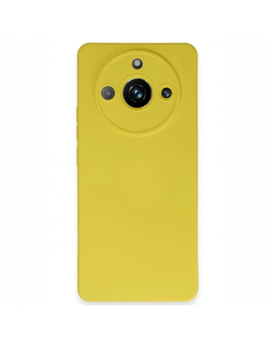 Newface Realme 11 Pro Kılıf Nano içi Kadife Silikon - Sarı