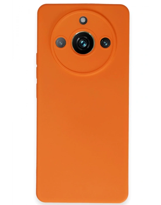 Newface Realme 11 Pro Kılıf Nano içi Kadife Silikon - Turuncu