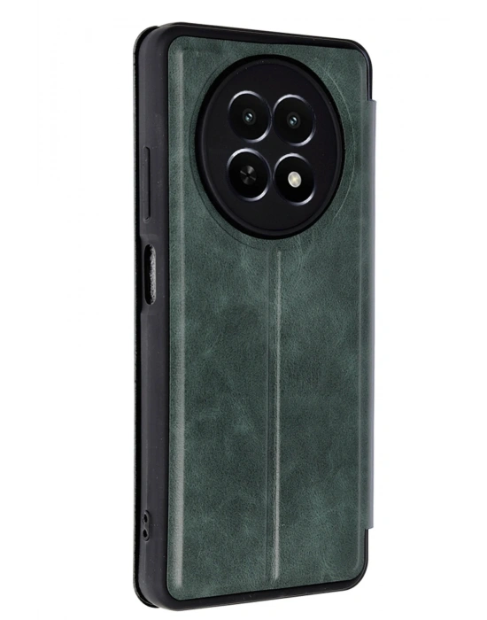 Newface Realme 12 5G Kılıf Flip Cover - Koyu Yeşil