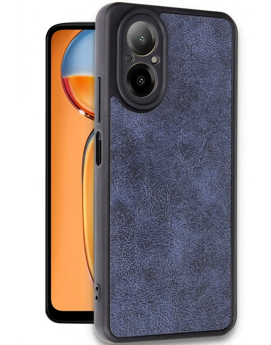 Newface Realme 12 Lite Kılıf Aras Deri Kapak - Lacivert