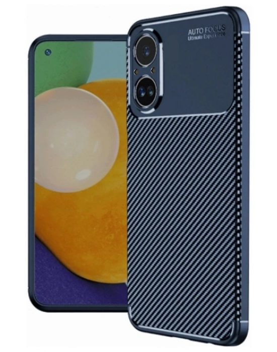 Newface Realme 12 Lite Kılıf Auto Focus Karbon Kapak - Lacivert