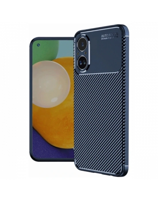 Newface Realme 12 Lite Kılıf Auto Focus Karbon Kapak - Lacivert