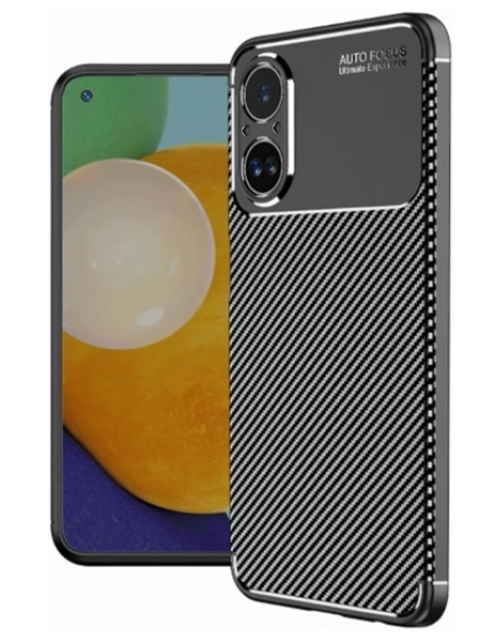 Newface Realme 12 Lite Kılıf Auto Focus Karbon Kapak - Siyah