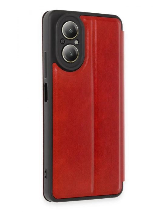 Newface Realme 12 Lite Kılıf Flip Cover - Kırmızı