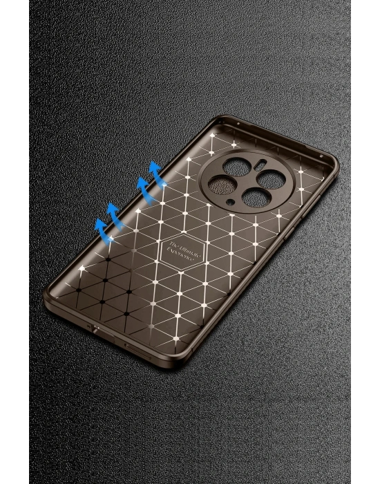 Newface Realme 12 Pro Plus Kılıf Auto Focus Karbon Kapak - Kahverengi