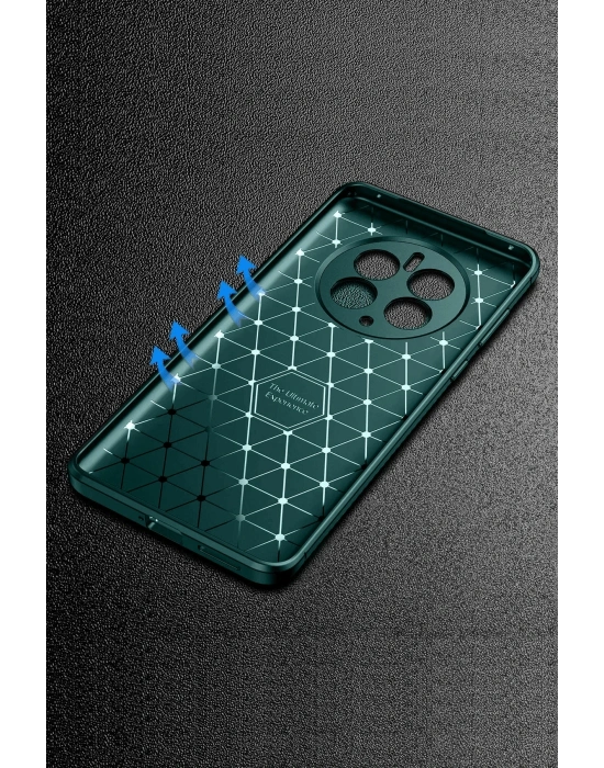 Newface Realme 12 Pro Plus Kılıf Auto Focus Karbon Kapak - Koyu Yeşil