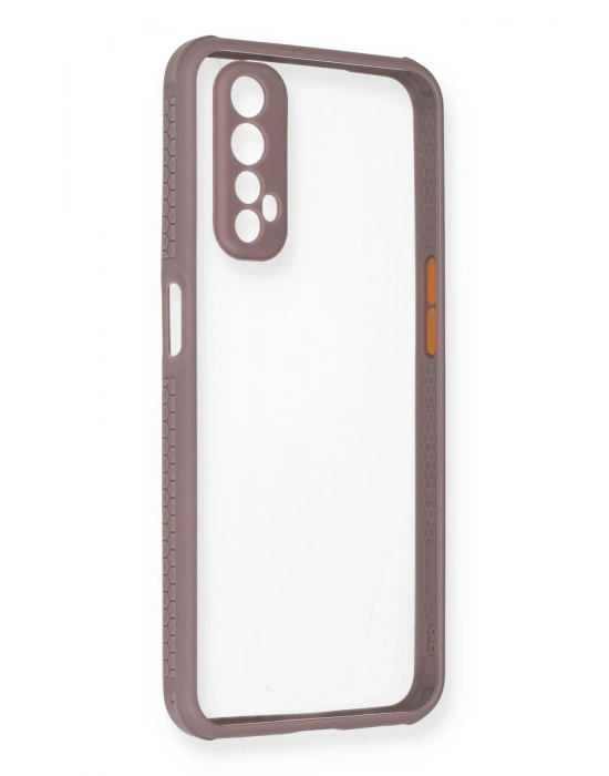 Newface Realme 7 Kılıf Miami Şeffaf Silikon - Açık Mor