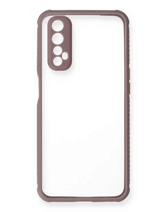 Newface Realme 7 Kılıf Miami Şeffaf Silikon - Açık Mor