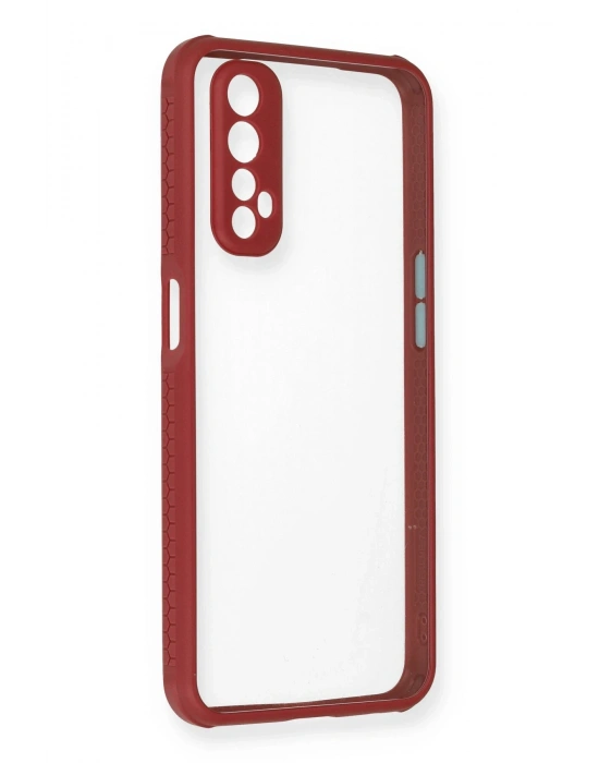 Newface Realme 7 Kılıf Miami Şeffaf Silikon - Fuşya