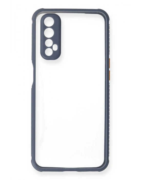 Newface Realme 7 Kılıf Miami Şeffaf Silikon - Gri