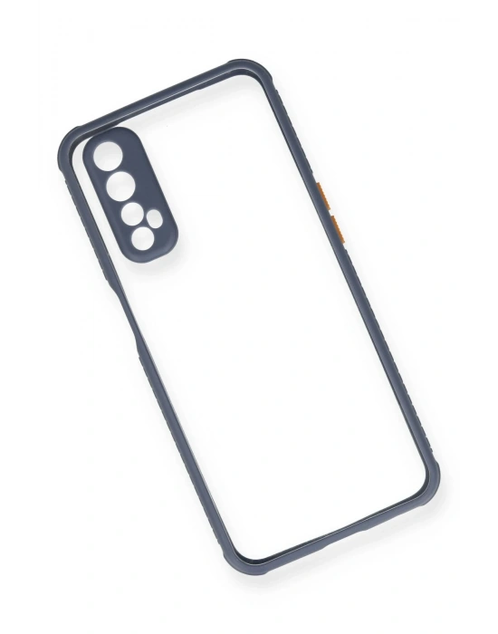 Newface Realme 7 Kılıf Miami Şeffaf Silikon - Gri