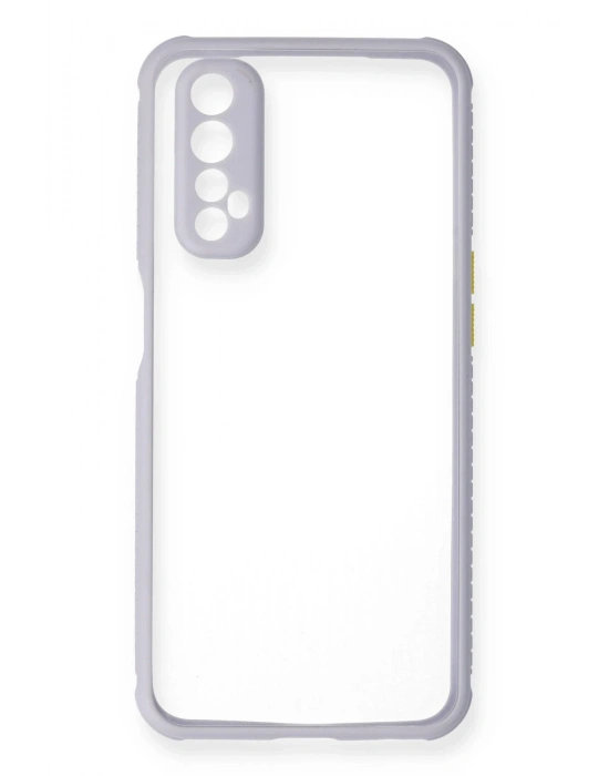 Newface Realme 7 Kılıf Miami Şeffaf Silikon - Lila