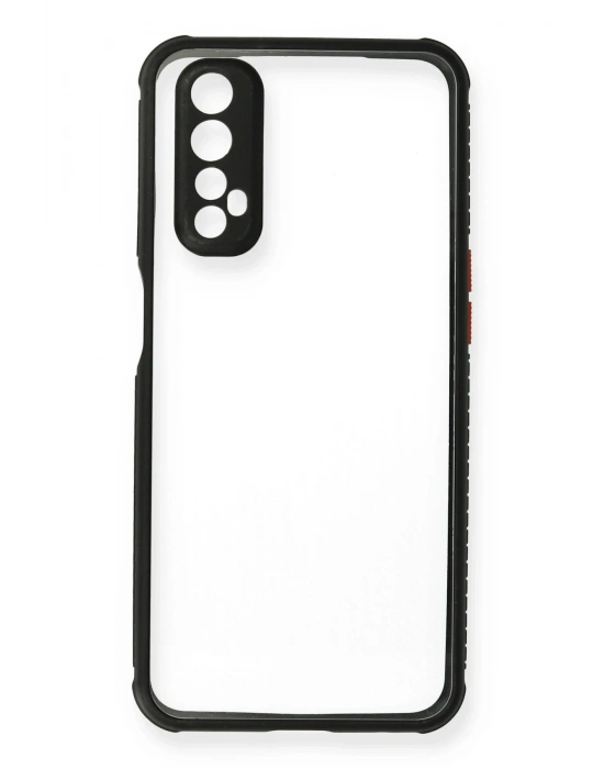 Newface Realme 7 Kılıf Miami Şeffaf Silikon - Siyah